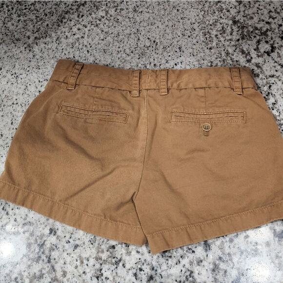 J. Crew 100% tan khaki‎ cotton Chino Shorts size 0 - Picture 3 of 5